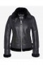 Bombardier SCHOTT peau lainée col mouton couleur noir LCW1257 Noir