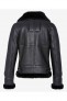 Bombardier SCHOTT peau lainée col mouton couleur noir LCW1257 Noir