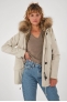 Parka femme avec capuche Blonde N°8 couleur blanc cassé ASPEN COURT 515 Milk 51