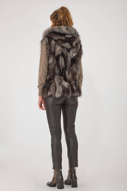 Manteau en fourrure pour femme Helma VERSAILLES Argenté