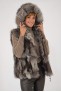Manteau en fourrure pour femme Helma VERSAILLES Argenté