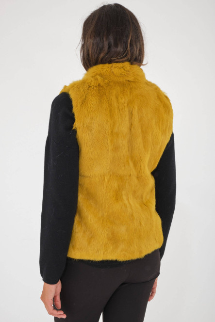 Gilet renard jaune moutarde sans manche
