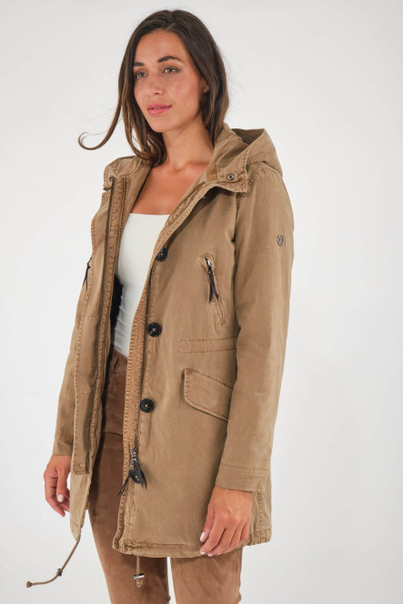Parka mi-longue femme Blonde N°8 couleur Camel clair ASPEN 515 Croissant/54