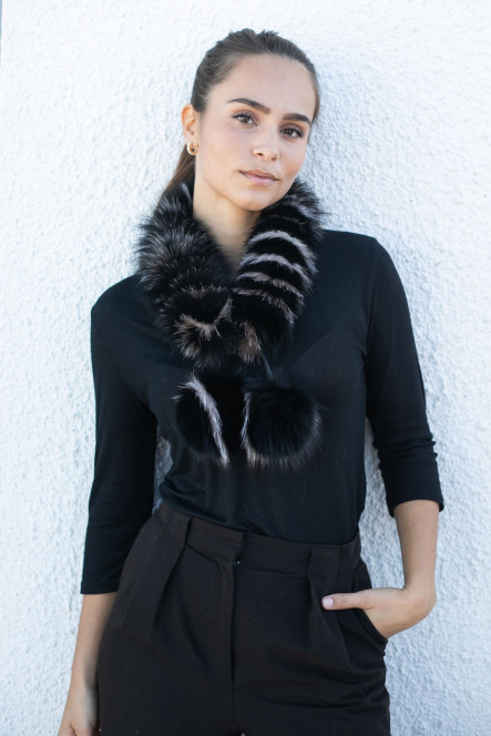POMPON 55 Black/Crystal