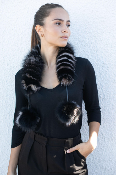 POMPON 55 Black/Crystal