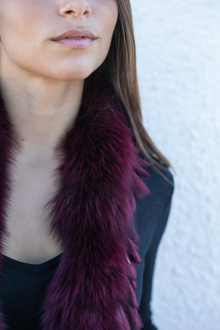 F115 ECHARPE RENARD Bordeaux