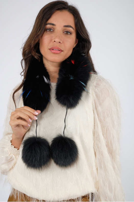 POMPON 55 Noir/Multi