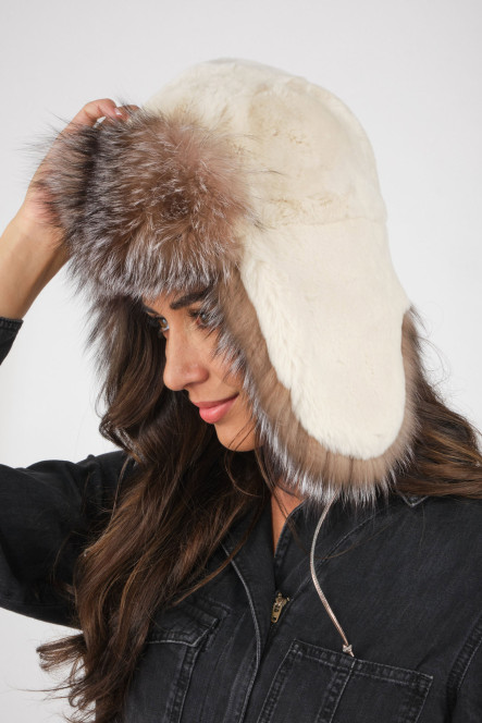 CHAPKA USHANKA Blanc Crystal