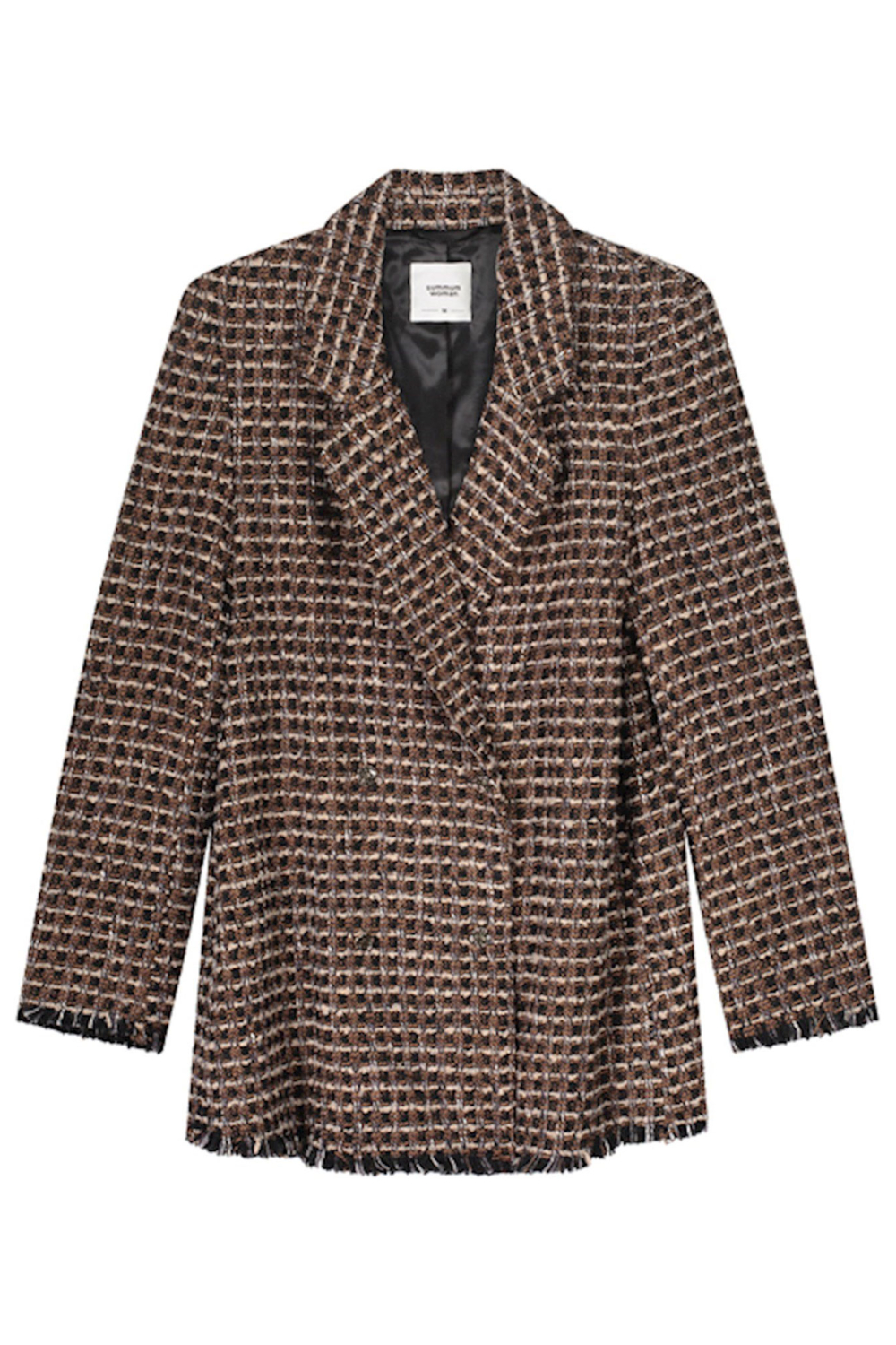 Loose tweed blazer jacket, Summum - 1S1135-11892C7 Black | Cesare Nori
