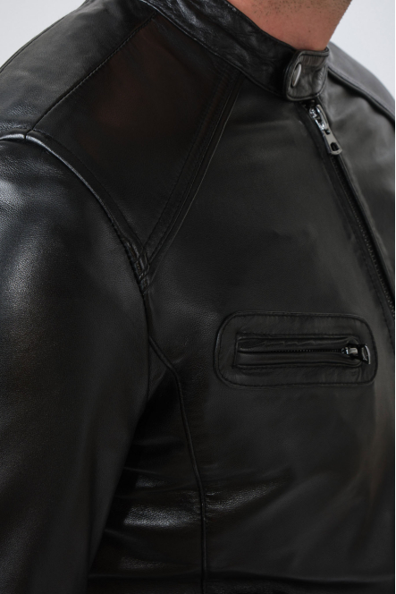 ACHILLE ZIPPER BIKER Noir