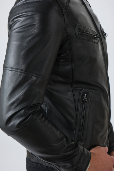 ACHILLE ZIPPER BIKER Noir