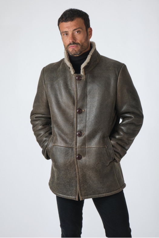 Levinsky Manteau peau lainée véritable, Levinsky - COOPER Dark Brown | Cesare Nori