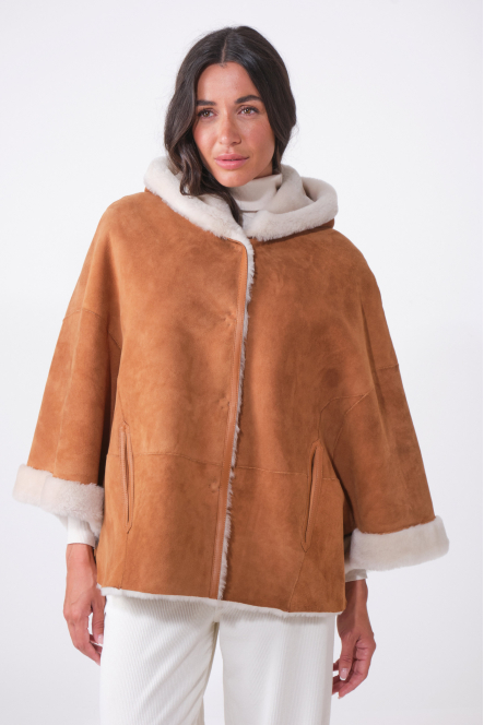 HALLOY SHEARLING Cognac
