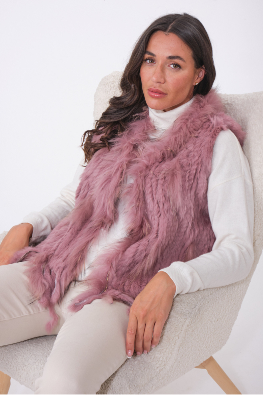 GILET FOURRURE NOMADE Pink