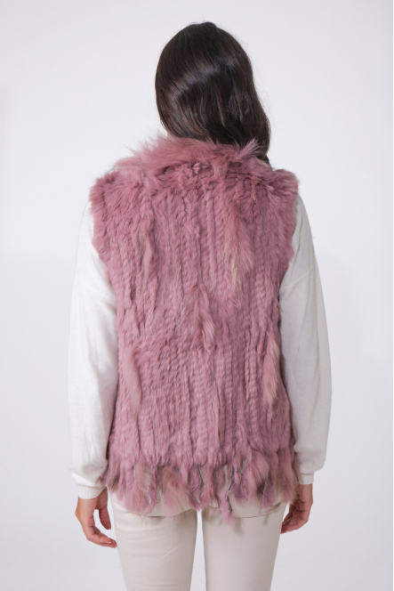 GILET FOURRURE NOMADE Pink