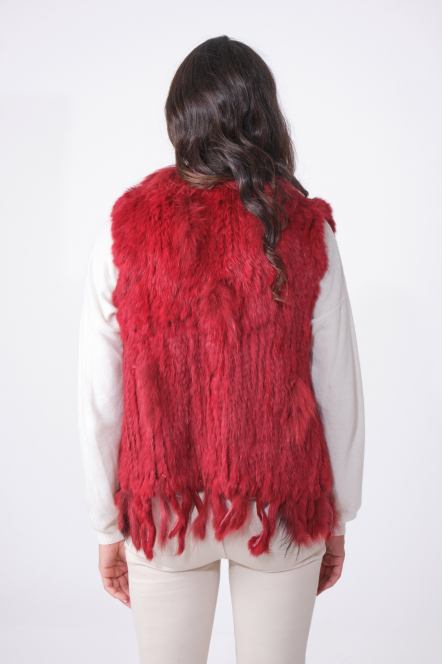 GILET FOURRURE NOMADE Red