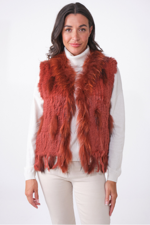 GILET FOURRURE NOMADE Terracota
