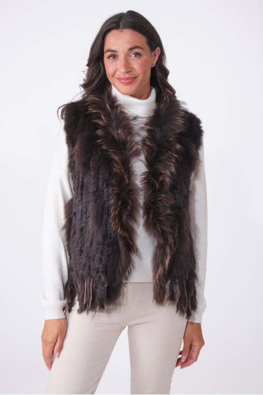 GILET FOURRURE NOMADE Brown