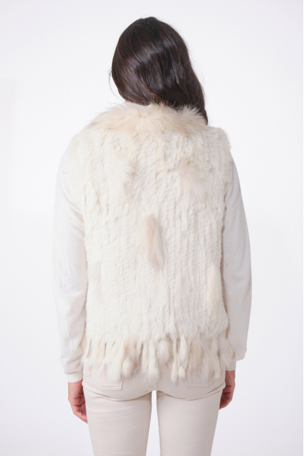 GILET FOURRURE NOMADE Ecru