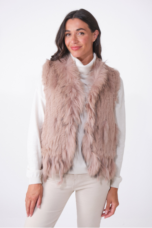 GILET FOURRURE NOMADE Dark Beige