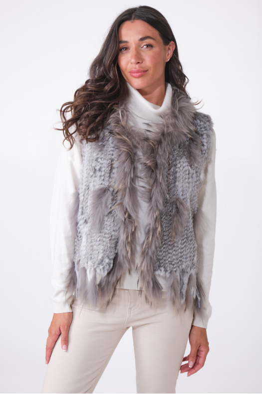 GILET FOURRURE NOMADE Natural Grey