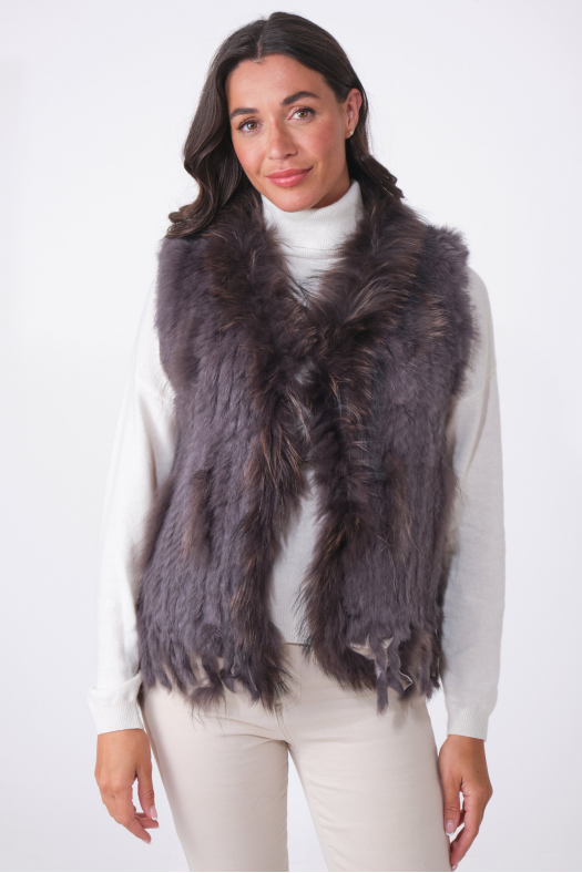 GILET FOURRURE NOMADE Grey