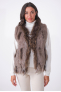 GILET FOURRURE NOMADE Taupe