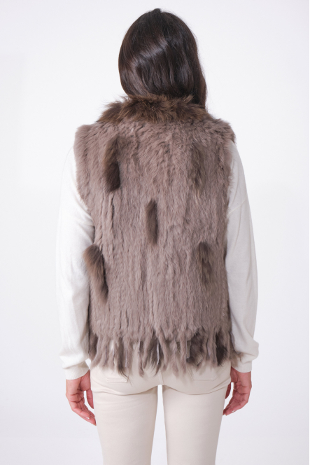 GILET FOURRURE NOMADE Taupe