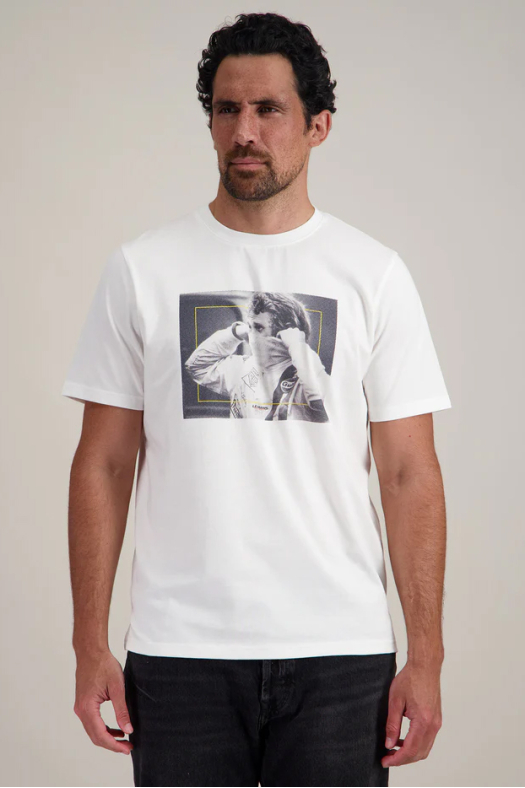 T SHIRT FOCUS Blanc cassé