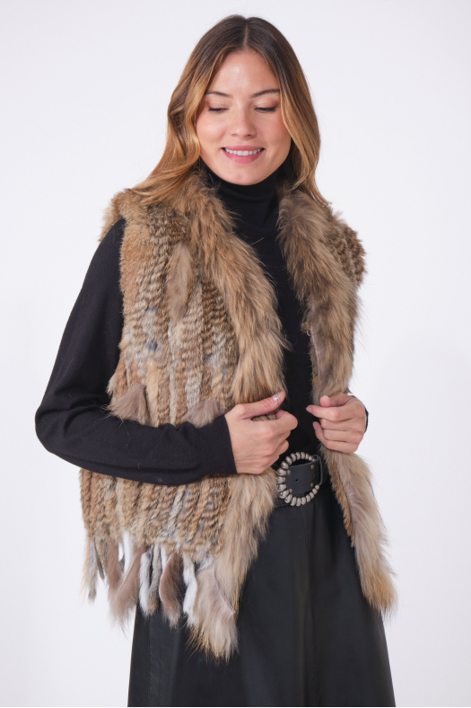 GILET FOURRURE NOMADE Natural