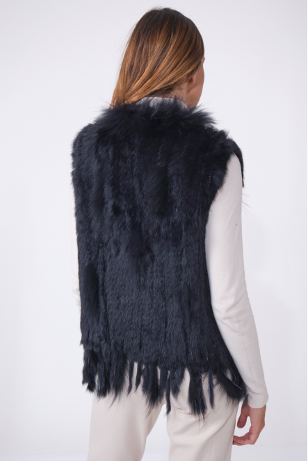 GILET FOURRURE NOMADE Navy