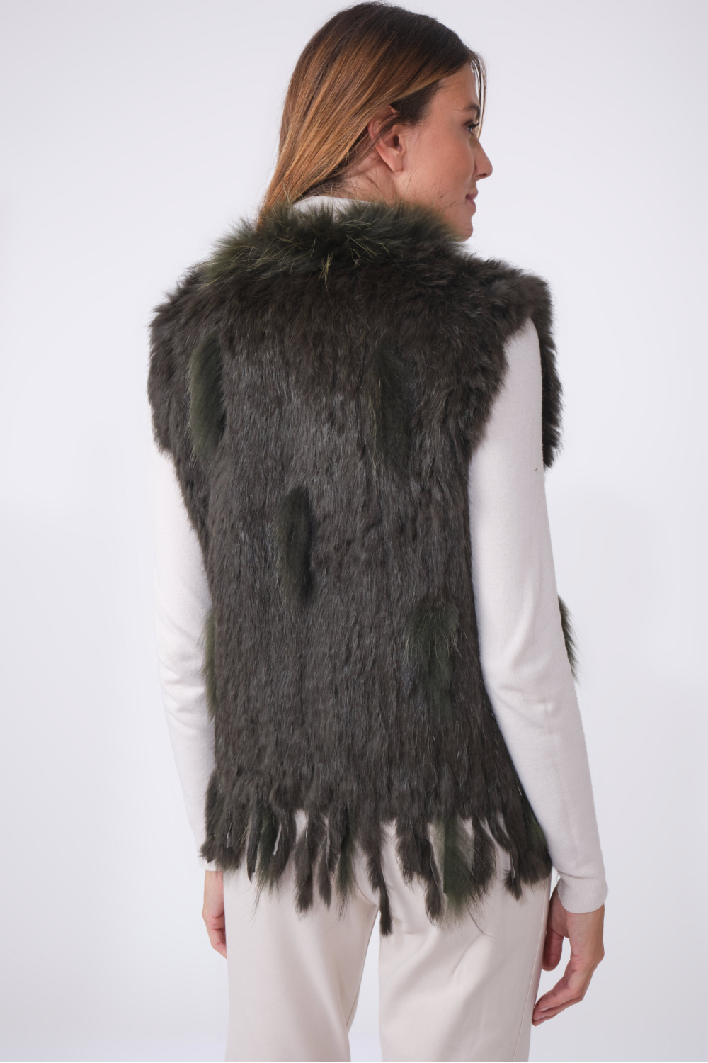 GILET FOURRURE NOMADE Khaki