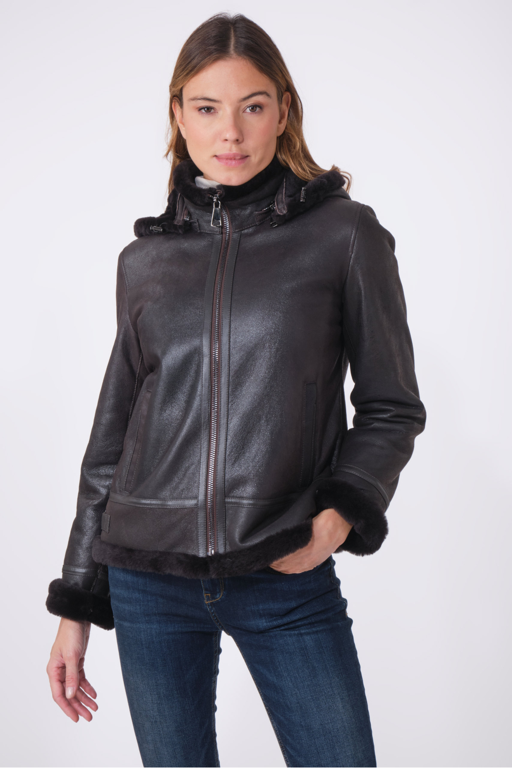 ADINE SHEARLING Dark Brown