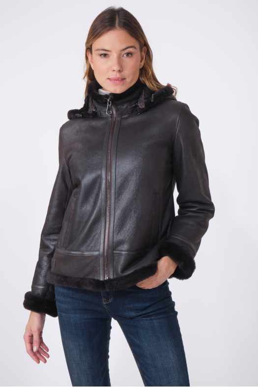 ADINE SHEARLING Dark Brown