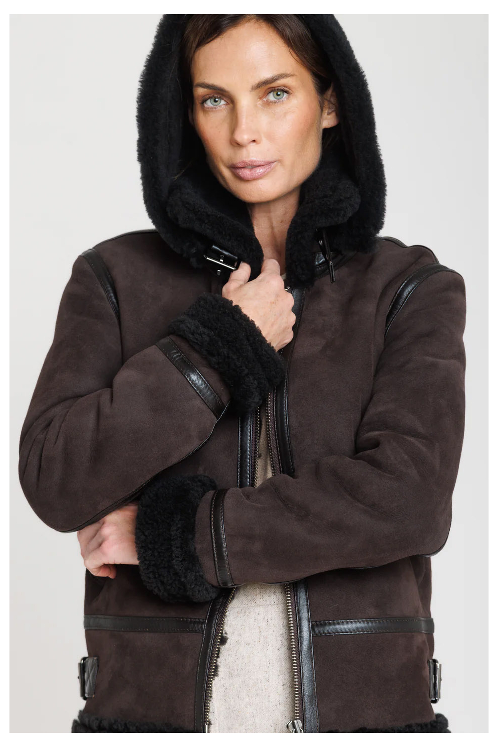 JACQUELINE SHEARLING Brown