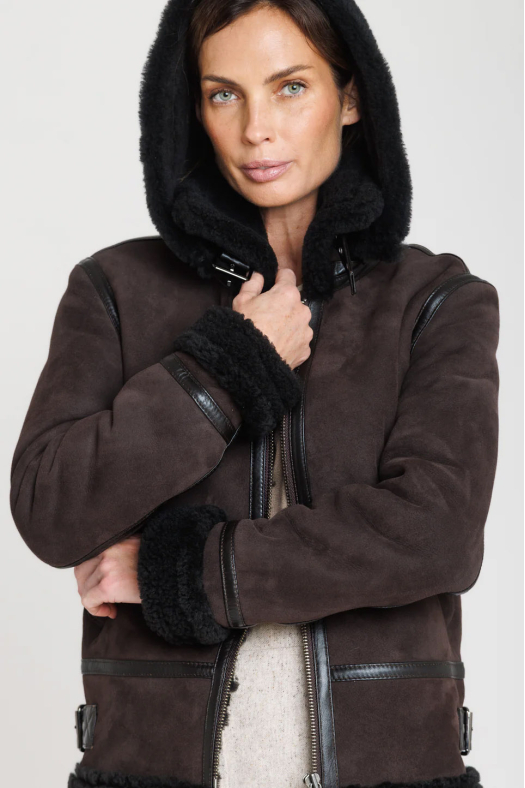 JACQUELINE SHEARLING Brown