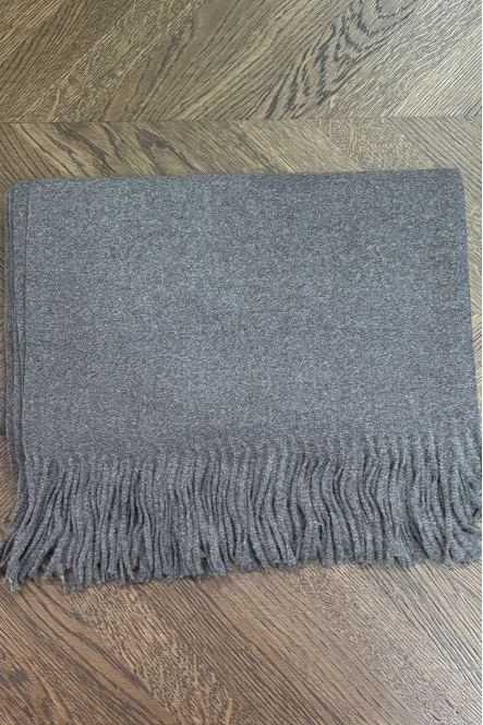 ECHARPE LAINE/CACHEMIRE GRIS Foncé