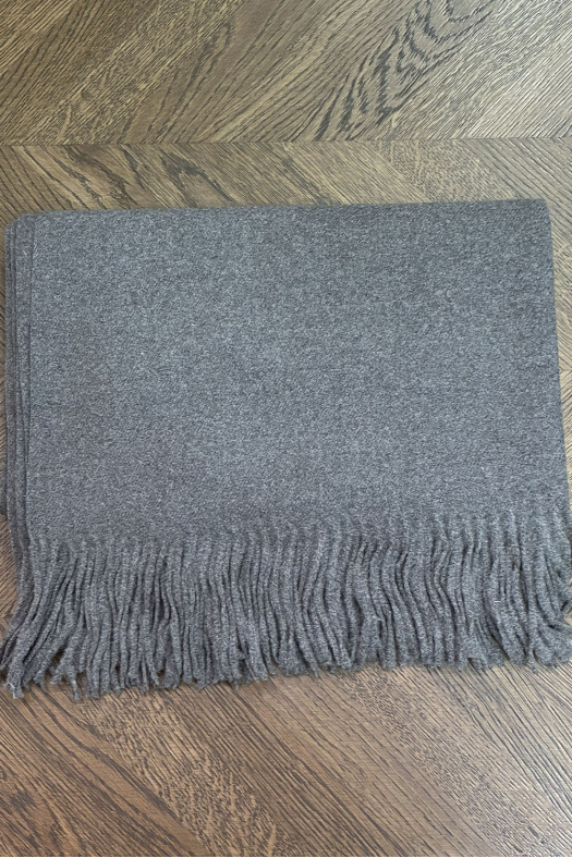 ECHARPE LAINE/CACHEMIRE GRIS Foncé