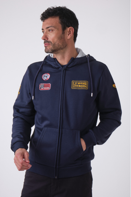 SMQ FASTER FULL ZIP HOODIE navy