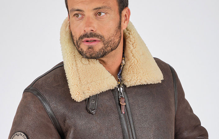 Shearling bomber jacket